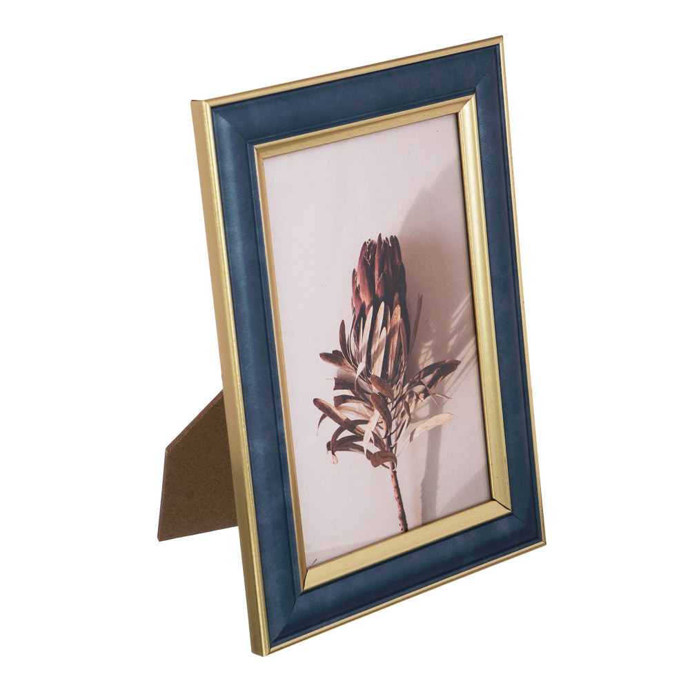 Фоторамка, 10х15 см, полистирол, цвет синий, арт.23-19, арт.№ 520-789