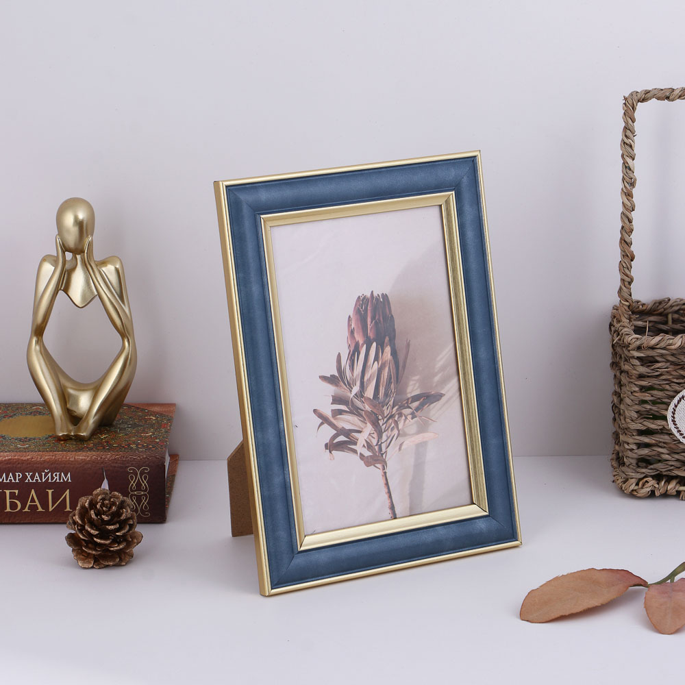 Фоторамка, 10х15 см, полистирол, цвет синий, арт.23-19, арт.№ 520-789