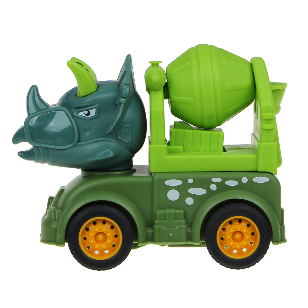 ИГРОЛЕНД Машинка инерционная Дино-спецтехника, зеленая, ABS, 13,5x10,5x5,7см, 6 дизайнов, арт.№ 292-296