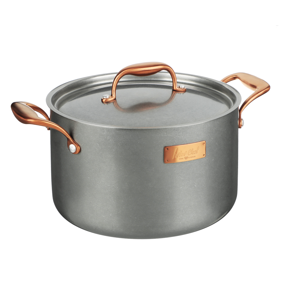 Ivlev Chef Ladoga Кастрюля 24х15см 6,1л, с нерж. крышкой, индукция, нерж.сталь 18/10, арт.№ 822-257