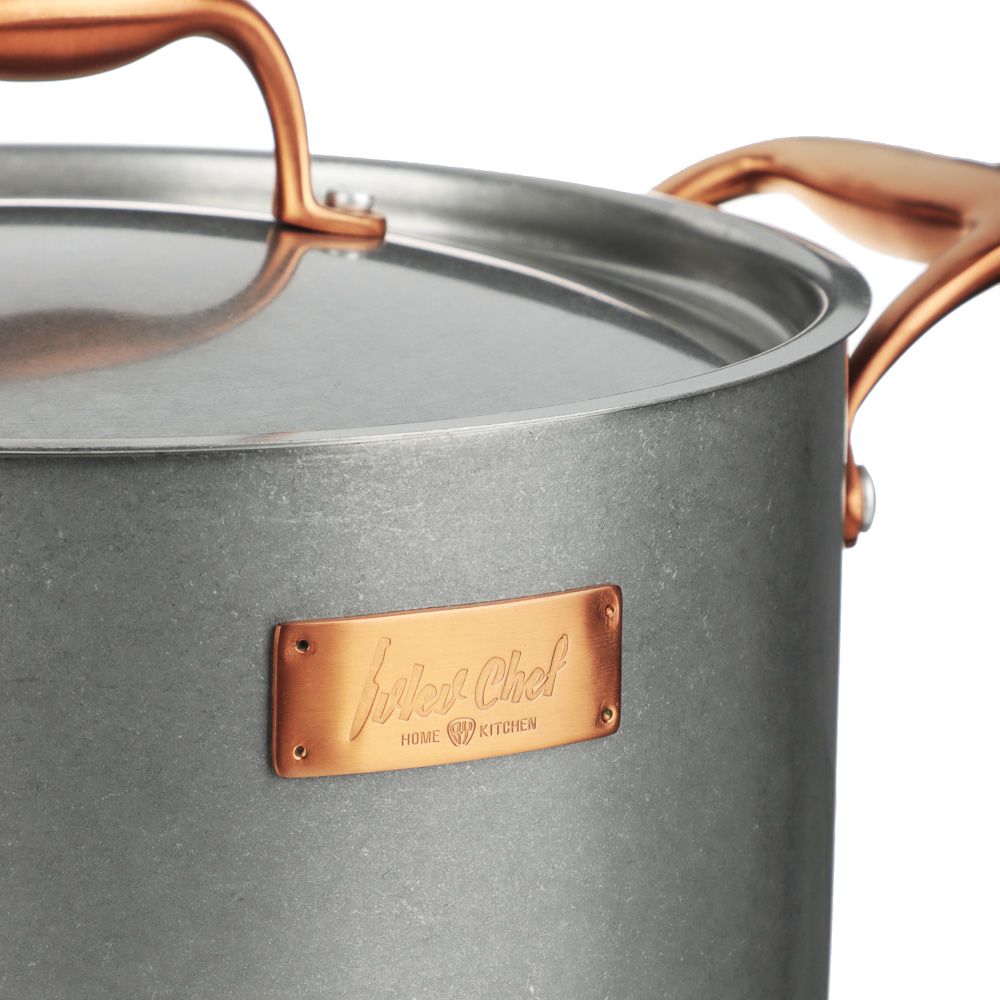 Ivlev Chef Ladoga Кастрюля 24х15см 6,1л, с нерж. крышкой, индукция, нерж.сталь 18/10, арт.№ 822-257