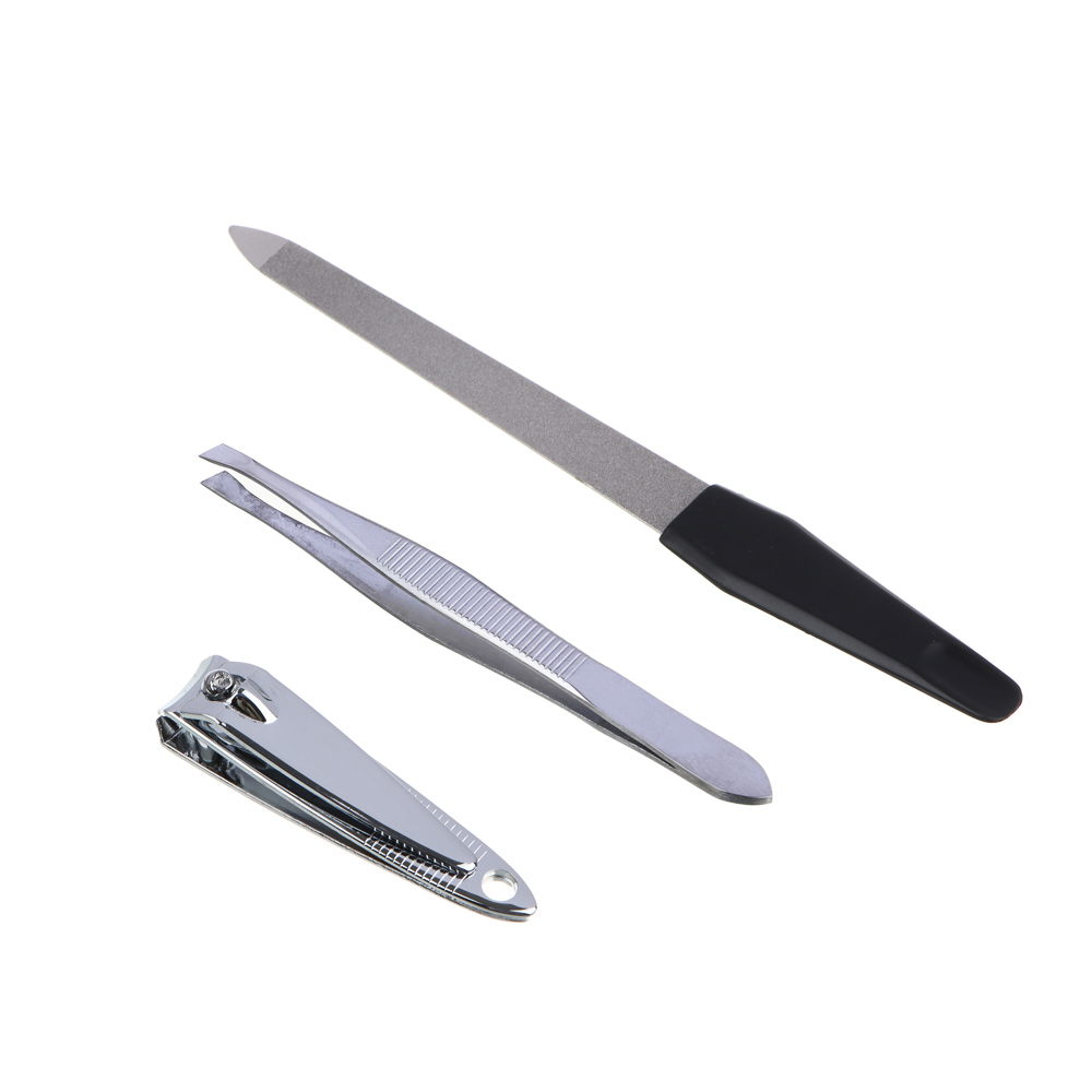 ЮНИLOOK Набор маникюрный 3 пр. (пилка металлическая, книпсер, пинцет), арт.10-7, арт.№ 305-413