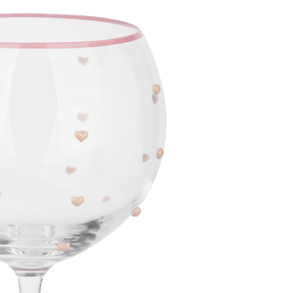 Бокал для вина с сердечками тм MILLIMI Инлав, 620мл, стекло, арт.№ 878-727