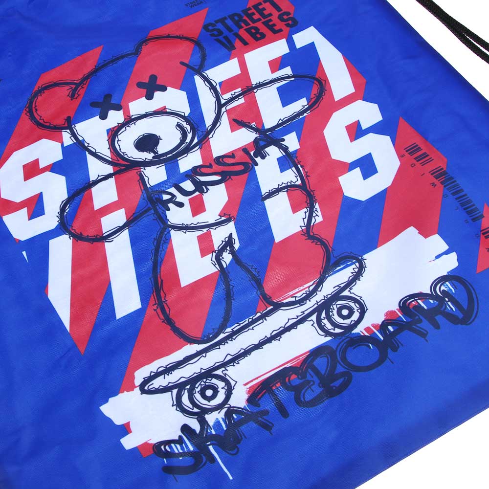 Мешок для сменной обуви на завязках "Скейтборд", увеличенный размер 40x47см, полиэстер, арт.№ 524-296