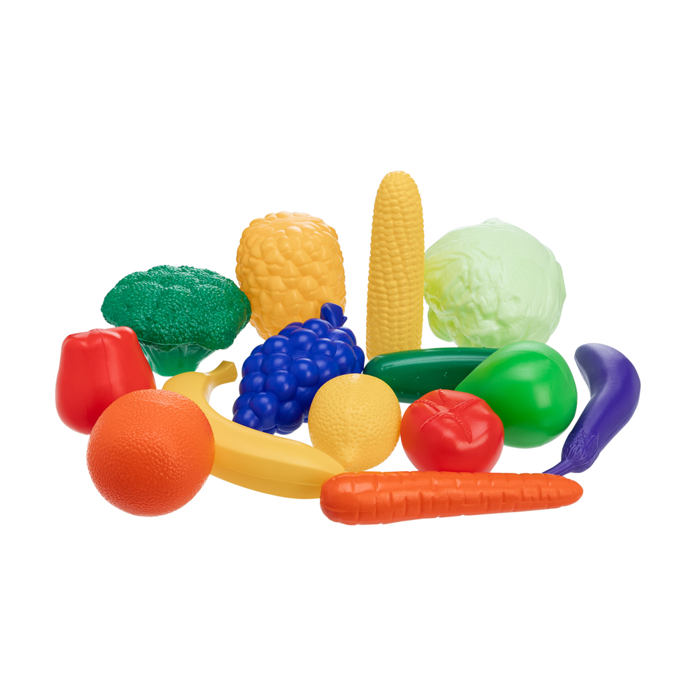 BY Kids Набор игровой "Фрукты, овощи" в сумке, 15 предметов, пластик, текстиль, 33х38х9см МТ2204, арт.№ 294-146