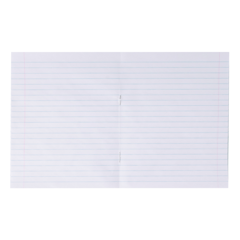 Тетрадь школьная 24л. в линейку, БЕЛЫЕ ЛИСТЫ, зеленая обл., скрепка, арт.№ 579-002