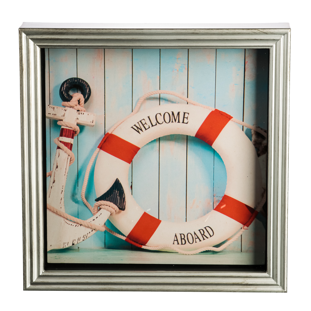 LADECOR CHRONO Часы настенные с панно, 24,3x24,3x5см, пластик, 1хАА, арт 2, арт.№ 581-933