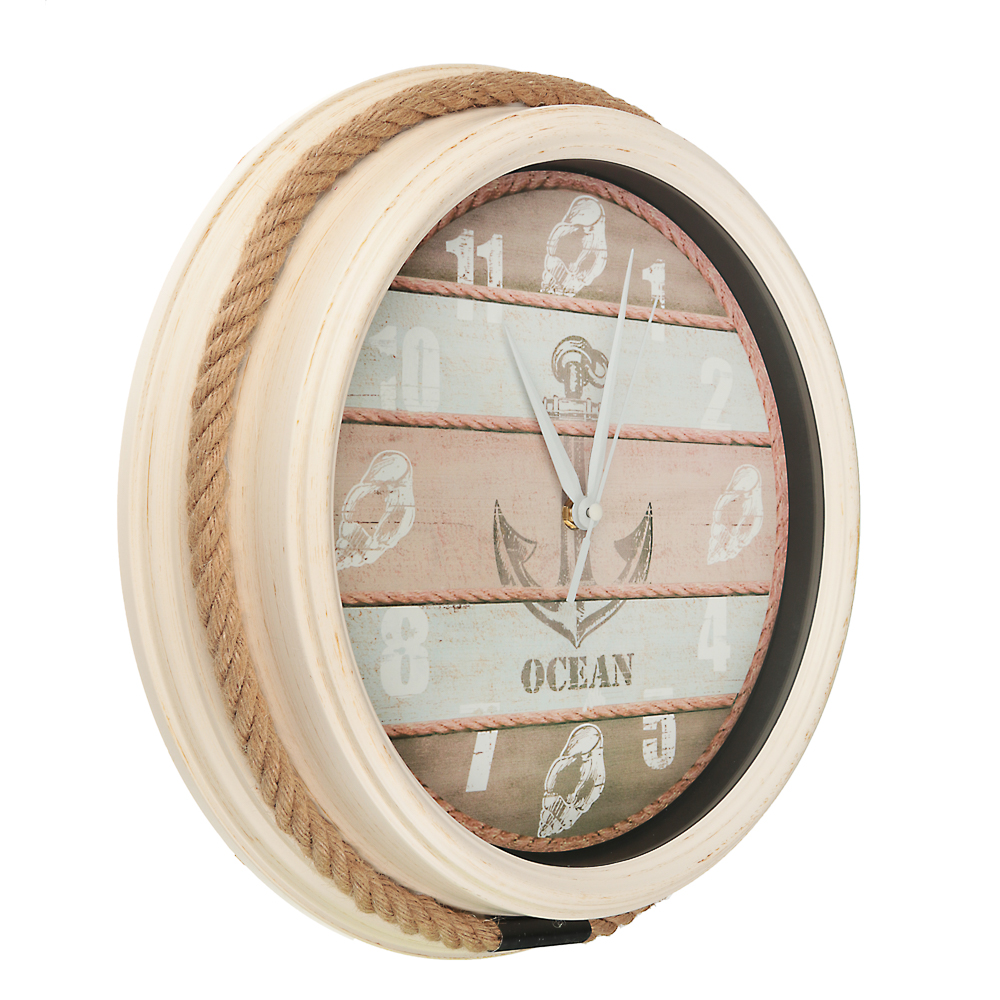 LADECOR CHRONO Часы настенные в морском стиле, 38x38x7,5см, 1хАА, пластик, арт 1, арт.№ 581-934