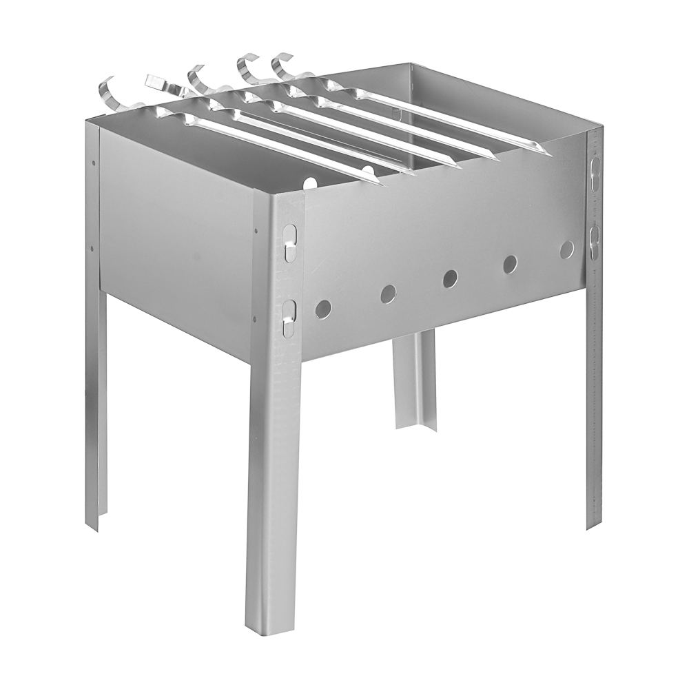Мангал сборный "Эконом" тм GRILLBOOM, сталь 0,4мм, 35*25*35 см, с шампурами, арт.№ 103-014