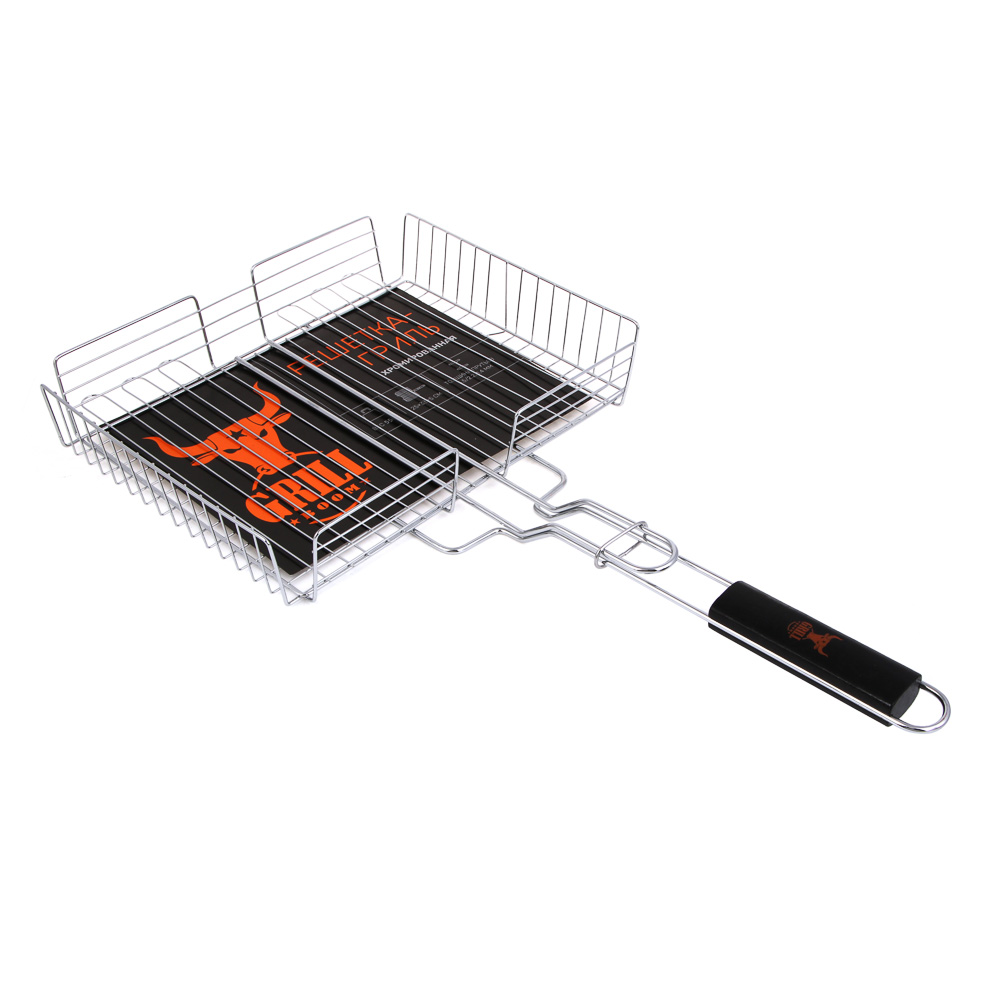 Решетка-гриль хром. тм GRILLBOOM, 25х33х5см, арт.№ 104-026