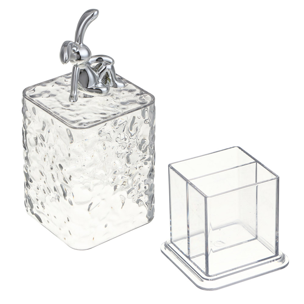 ЮНИLOOK Органайзер для мелочей с декоративной крышкой, 6,5х8,8см, PS, прозрачный, ВЗ24-35, арт.№ 357-319