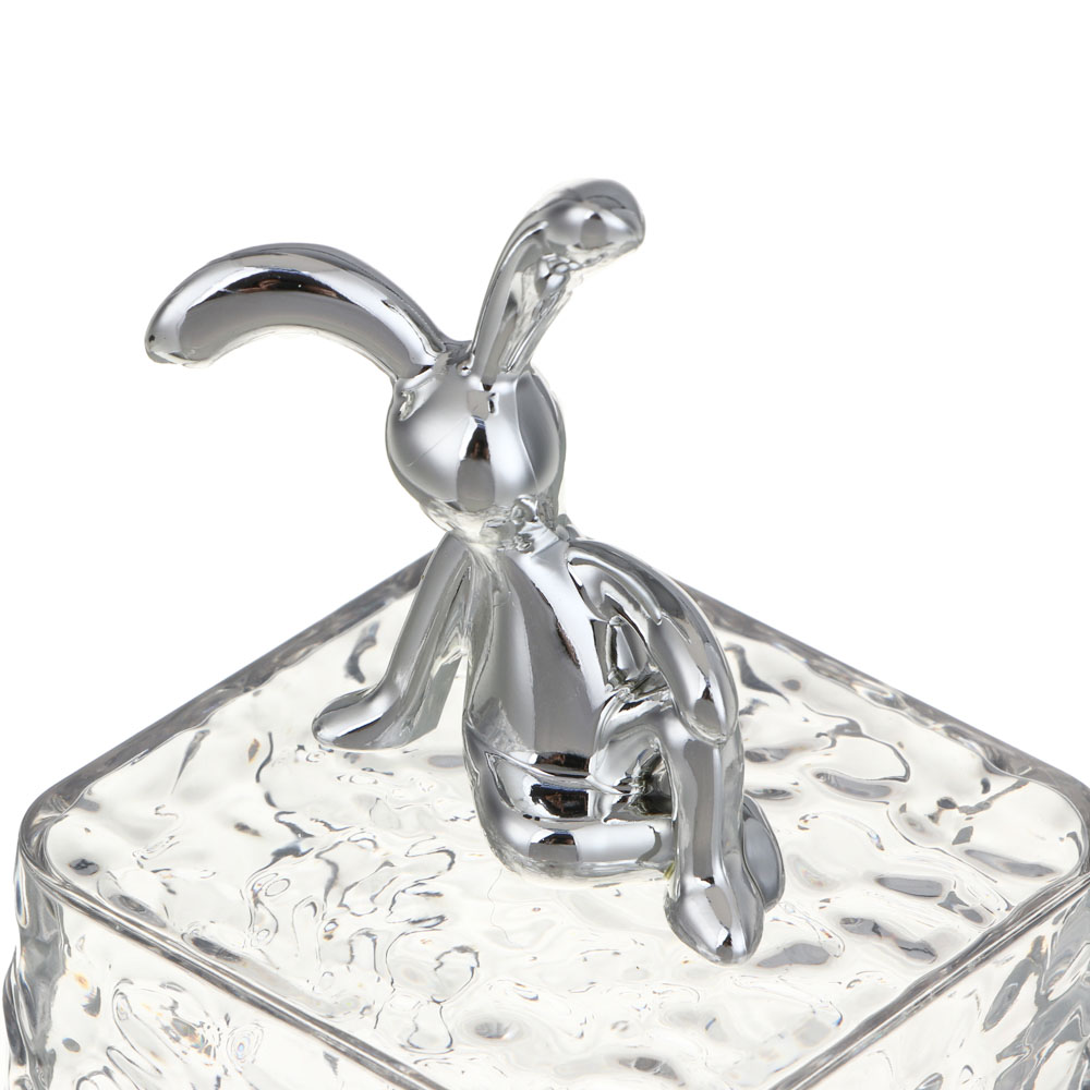 ЮНИLOOK Органайзер для мелочей с декоративной крышкой, 6,5х8,8см, PS, прозрачный, ВЗ24-35, арт.№ 357-319