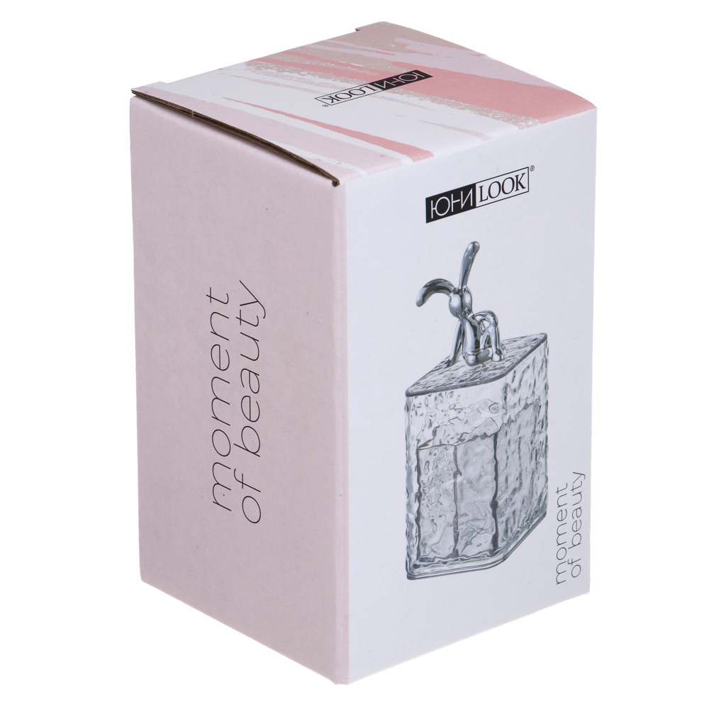 ЮНИLOOK Органайзер для мелочей с декоративной крышкой, 6,5х8,8см, PS, прозрачный, ВЗ24-35, арт.№ 357-319