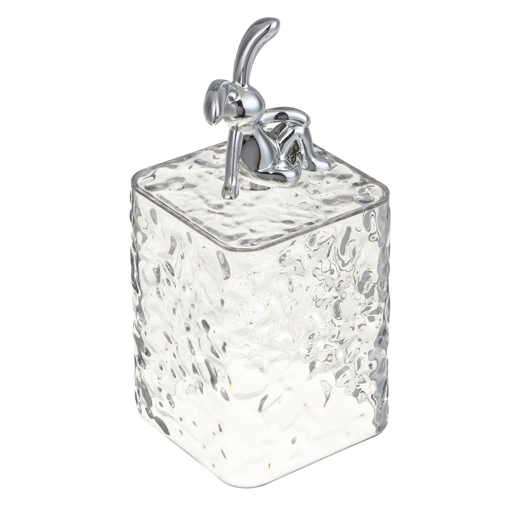 ЮНИLOOK Органайзер для мелочей с декоративной крышкой, 6,5х8,8см, PS, прозрачный, ВЗ24-35, арт.№ 357-319