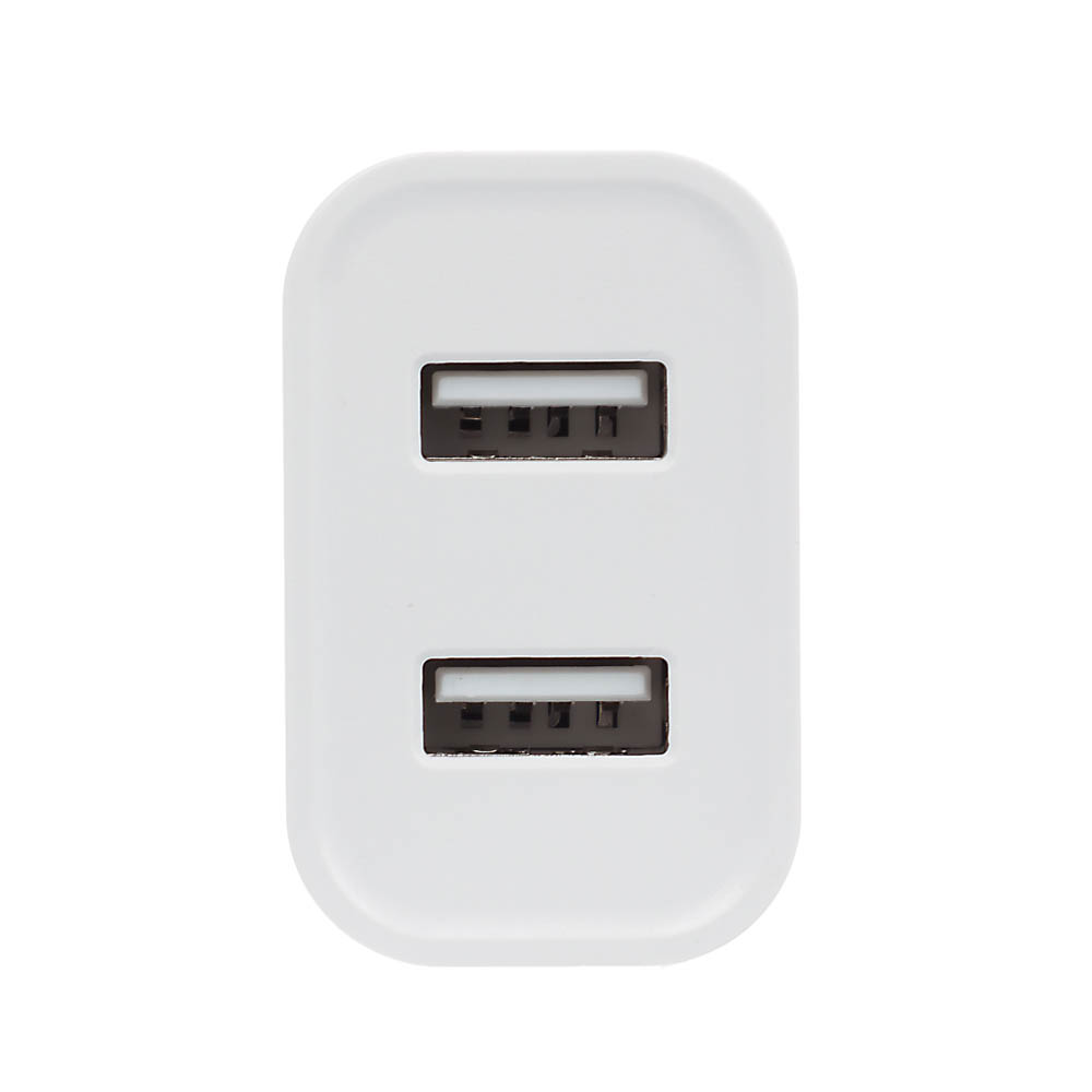 Сетевое зарядное устройство BY Double 10Вт, 2xUSB, 2А, 5В,110-240В, 50-60Гц, пластик белый, арт.№ 916-258