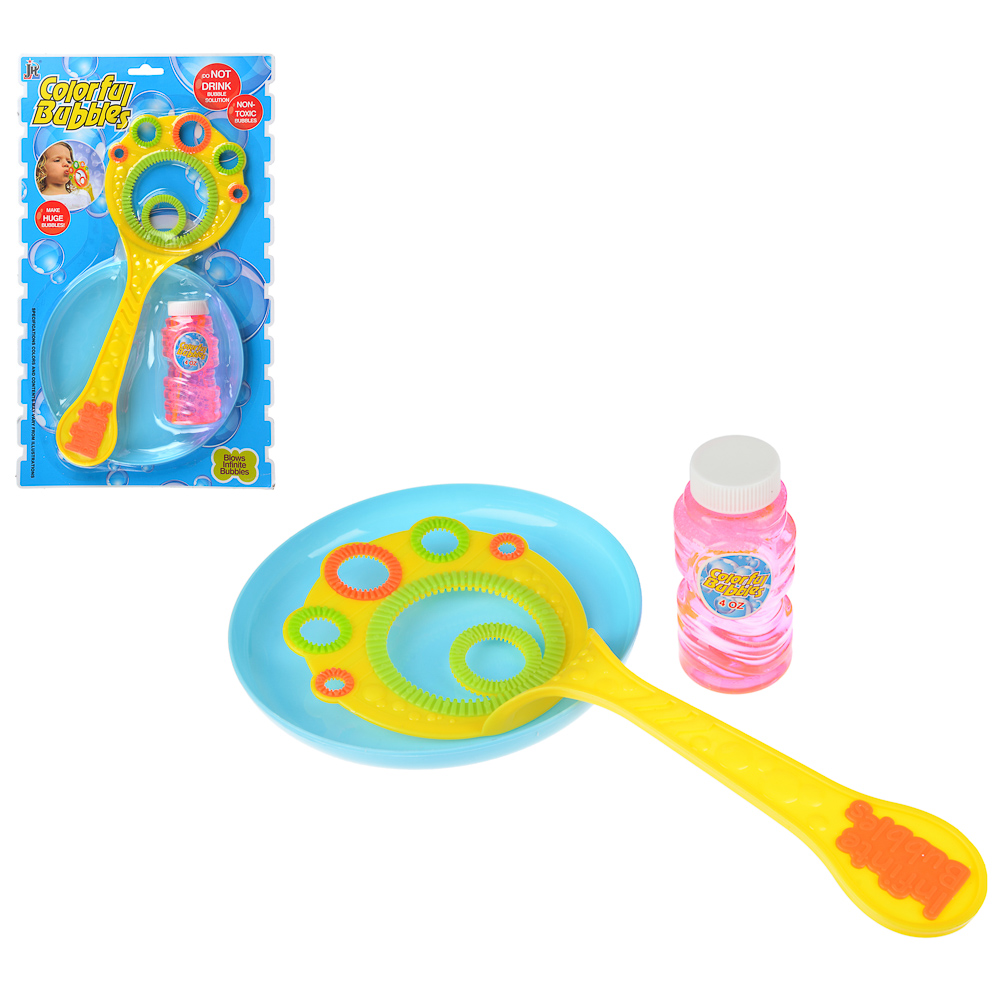 ИГРОЛЕНД Мыльные пузыри с тарелочкой, 3пр., 118мл, мыльный р-р, ABS, 21,5х36х2,5см, арт.№ 460-017