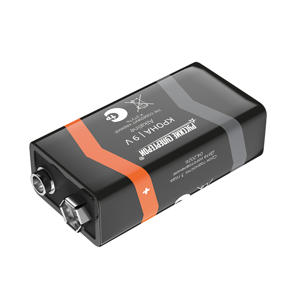 Батарейка КРОНА BY (6LF22, 6LR61) 1шт в блистере, щелочная 9В, арт.№ 917-114