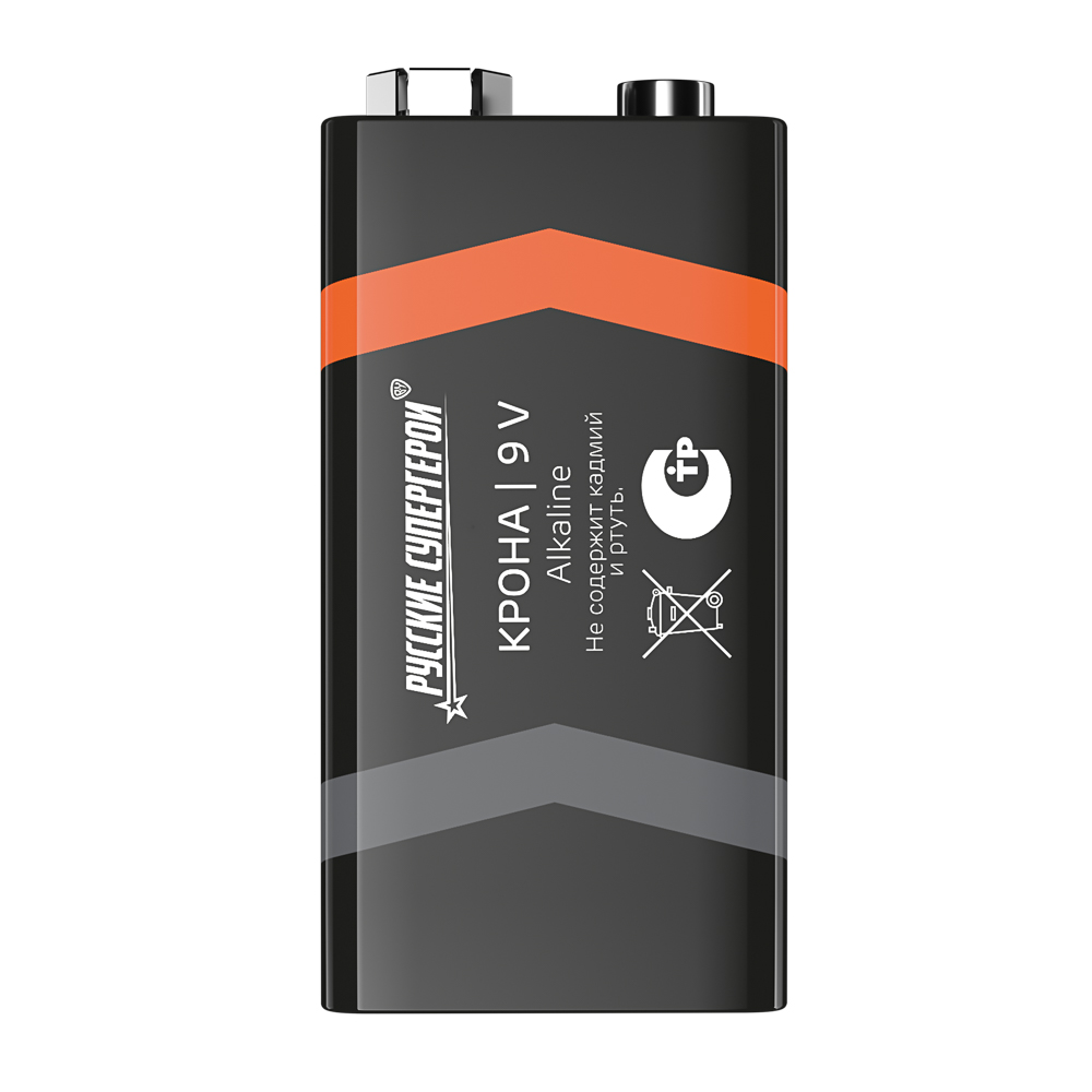 Батарейка КРОНА BY (6LF22, 6LR61) 1шт в блистере, щелочная 9В, арт.№ 917-114
