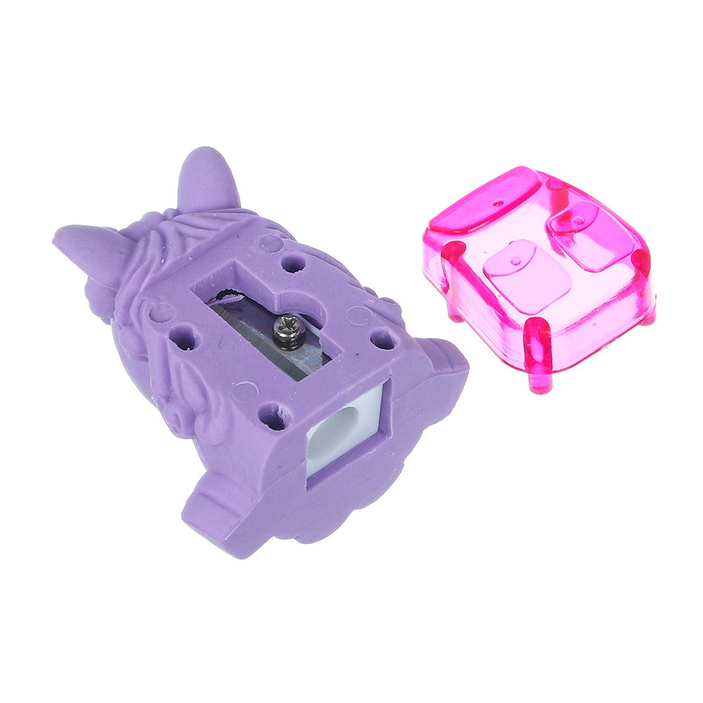 Ластик в форме единорога, 4,9х4х3,5см, встроена точилка с контейнером, искусст.каучук, пластик, 2цв., арт.№ 576-017