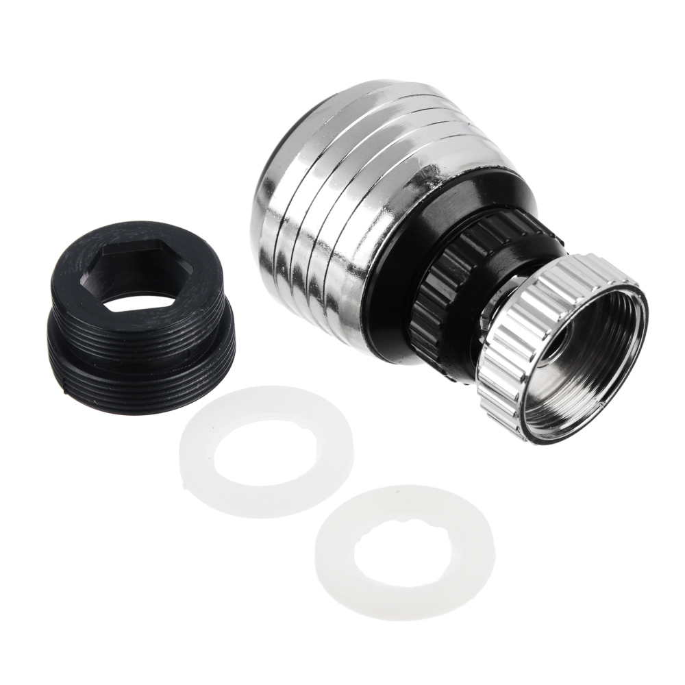 Аэратор для смесителя с регулировкой потока воды, поворотный, пластик, хром, арт.№ 565-071