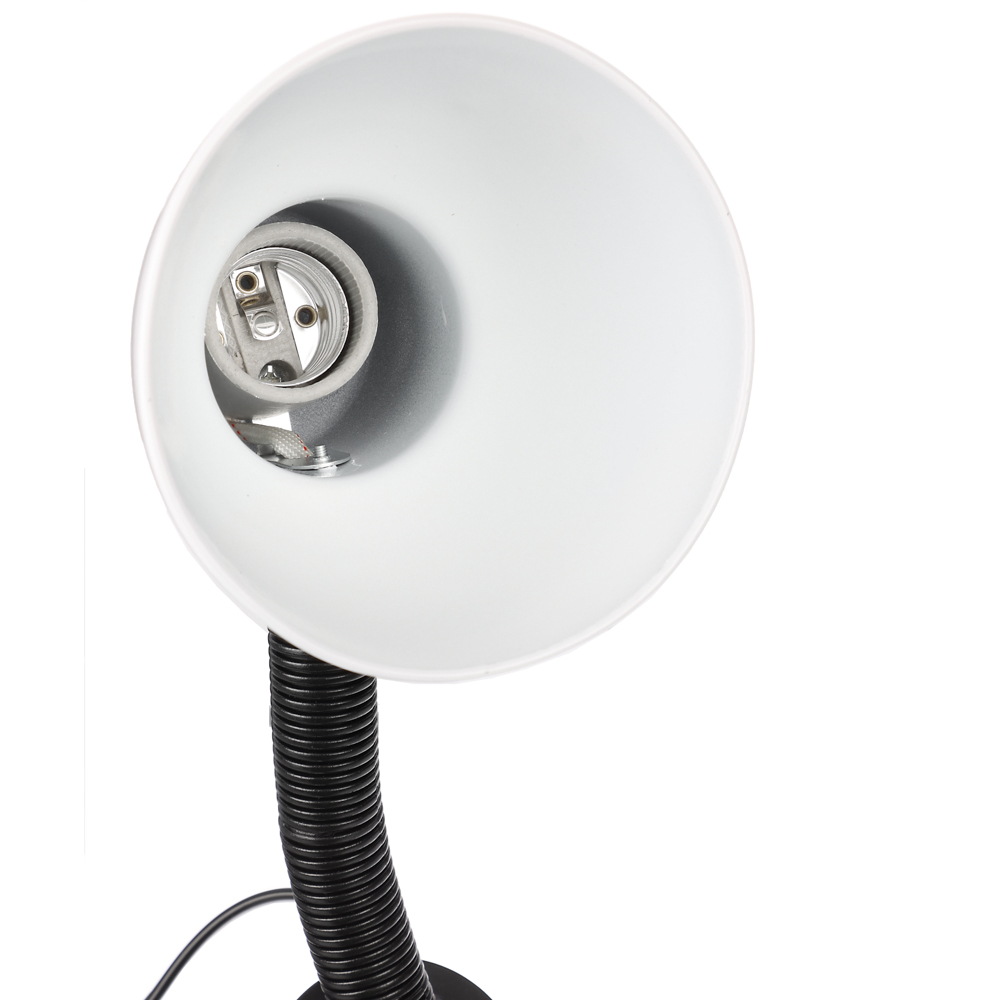 Светильник на прищепке BY, E27, 40 Вт, 230 В, гнущаяся ножка 10 см, шнур 75 см, белый, арт.№ 476-443