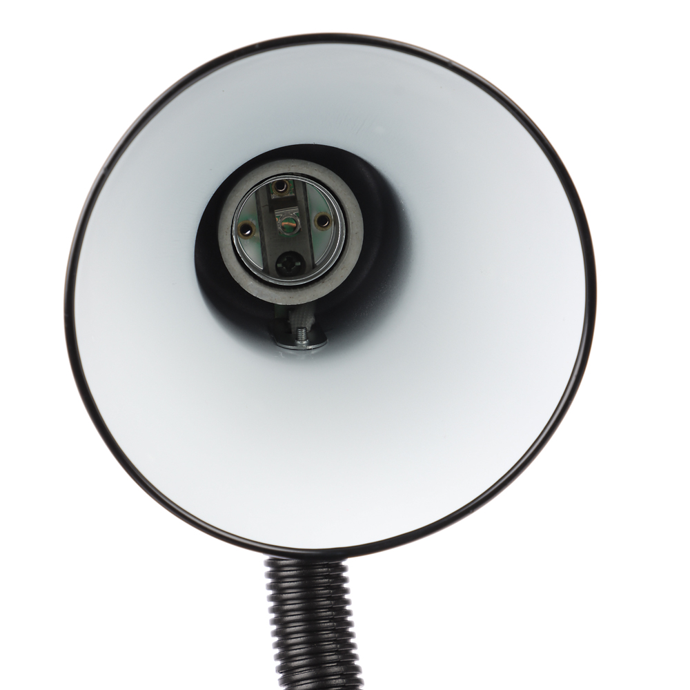 Светильник на прищепке BY, E27, 40 Вт, 230 В, гнущаяся ножка 10 см, шнур 75 см, черный, арт.№ 476-444