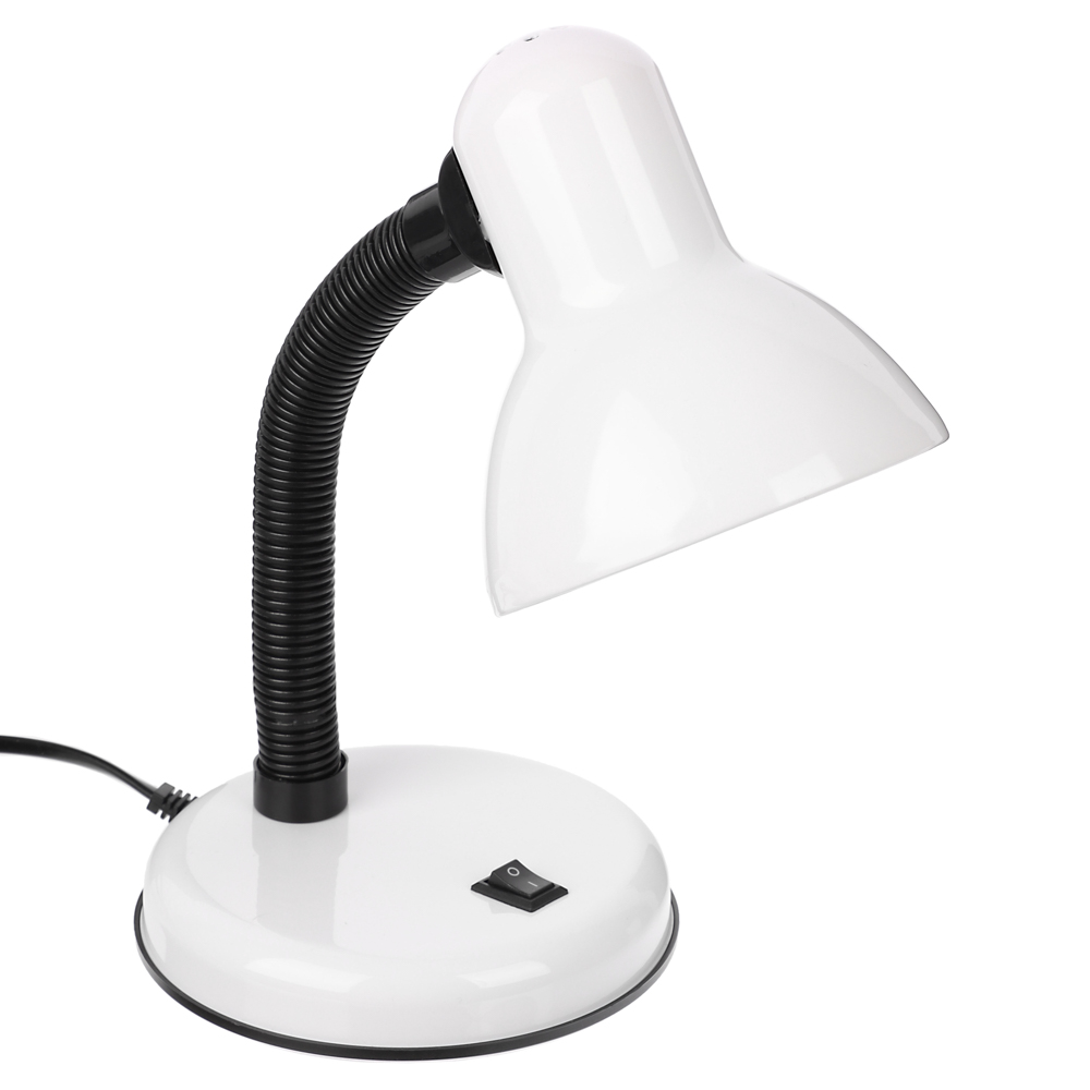 Лампа настольная BY, Е27, 28см, 40Вт, 220В, с выключателем, шнур 75 см, белый, арт.№ 476-445