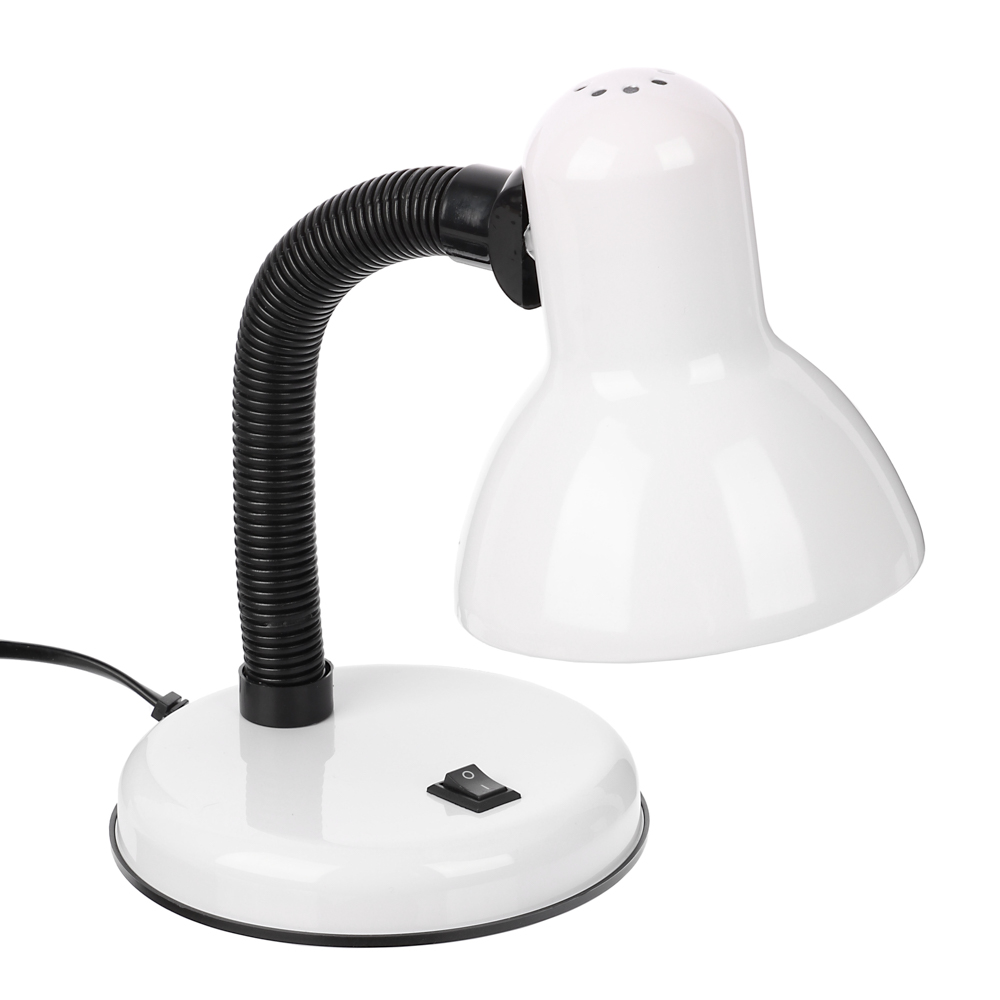 Лампа настольная BY, Е27, 28см, 40Вт, 220В, с выключателем, шнур 75 см, белый, арт.№ 476-445