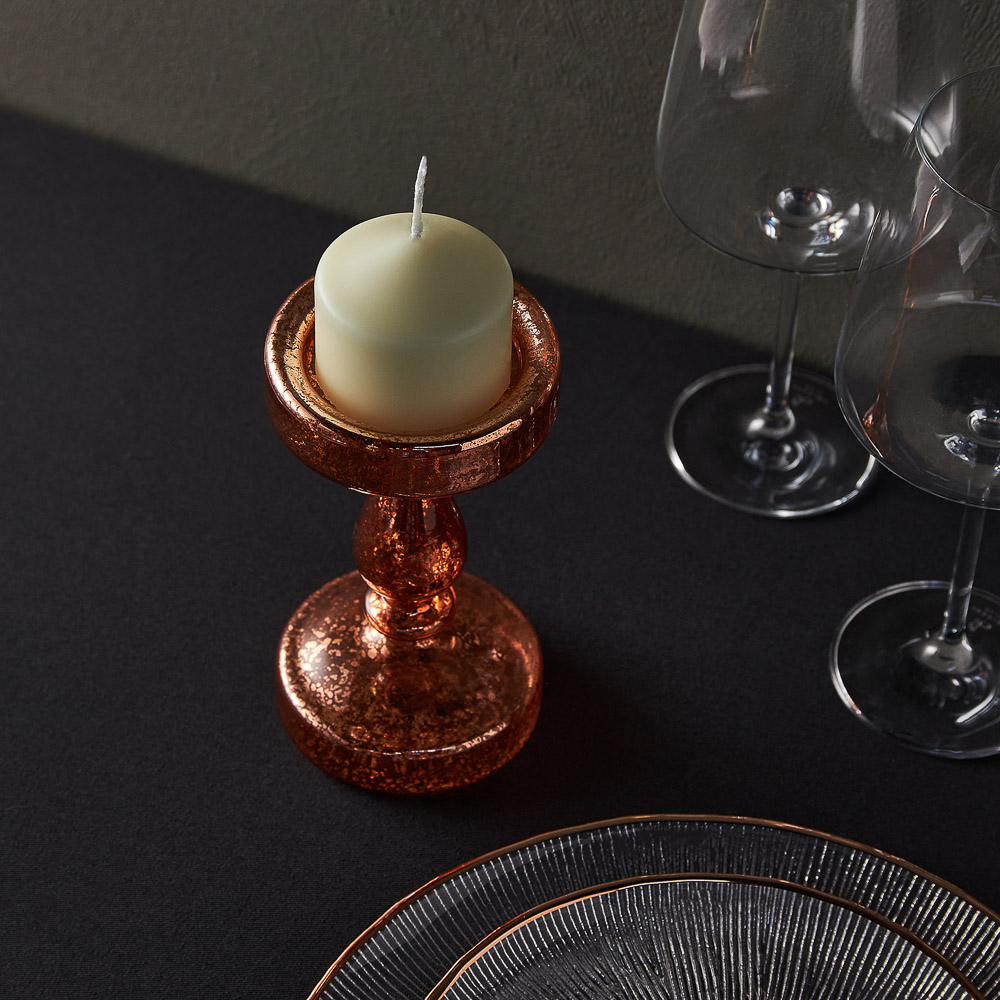 BY COLLECTION White Line Подсвечник, 9х17,5см, стекло, арт.№ 820-867