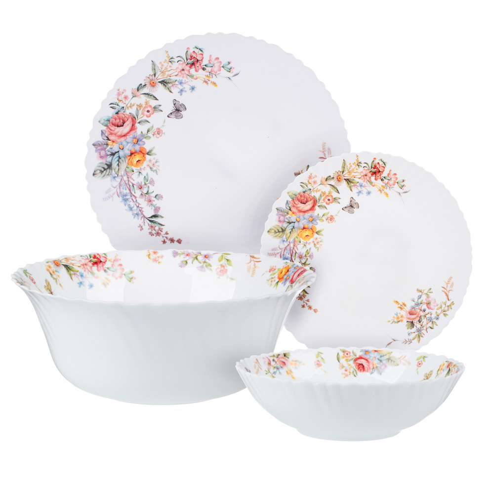 MILLIMI Дарина Набор столовой посуды 19 пр., опаловое стекло, 18136, арт.№ 818-286