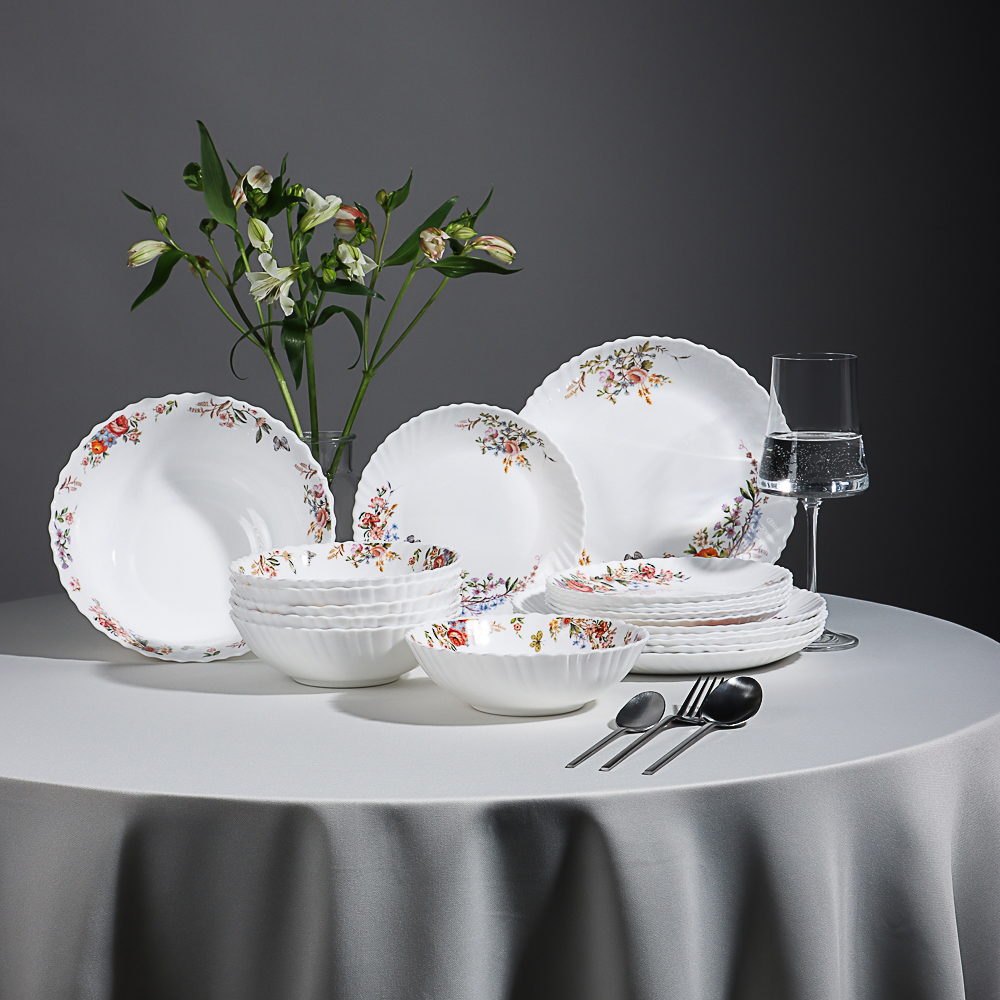 MILLIMI Дарина Набор столовой посуды 19 пр., опаловое стекло, 18136, арт.№ 818-286