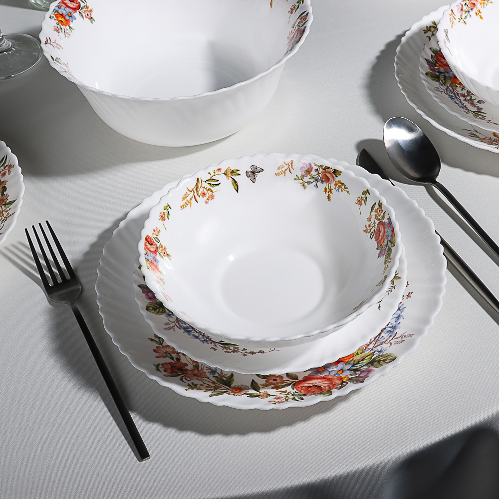 MILLIMI Дарина Набор столовой посуды 19 пр., опаловое стекло, 18136, арт.№ 818-286