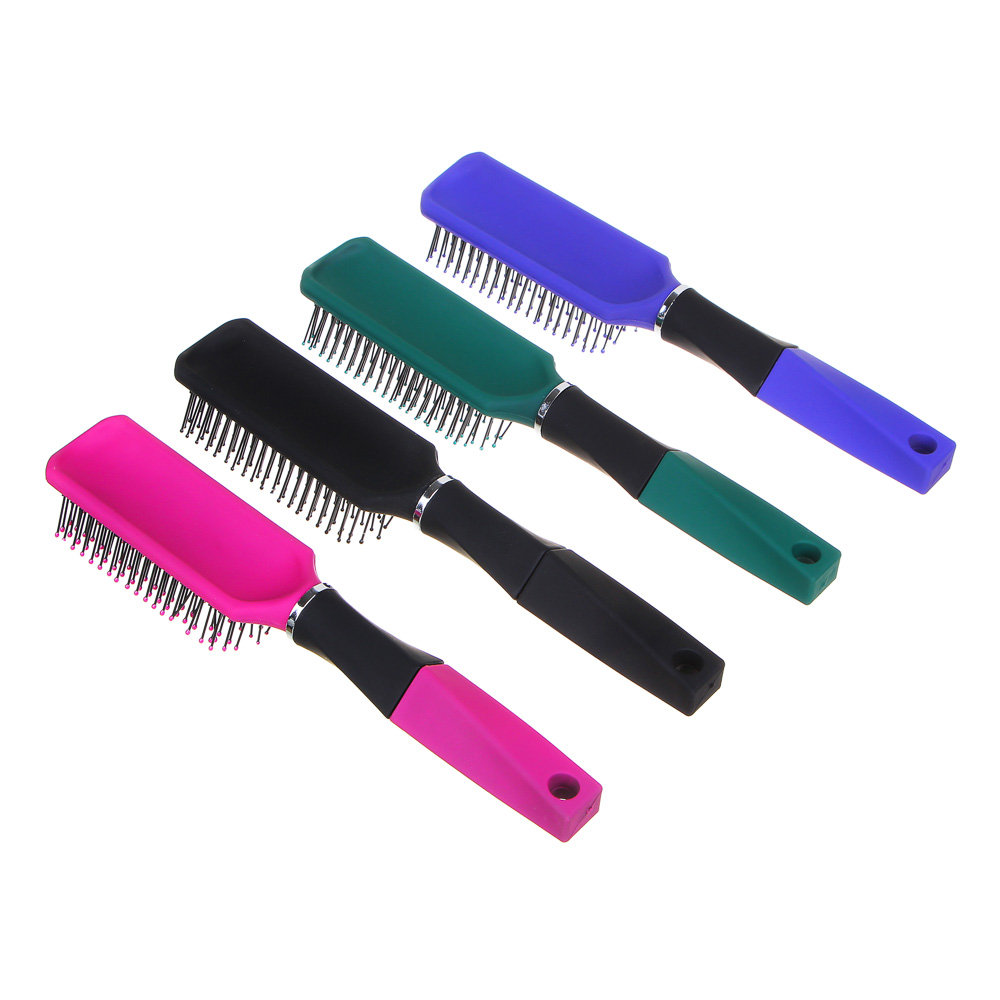 ЮНИLOOK Расческа массажная Грани, пластик, 23х3,7см, 4 цвета, арт.№ 319-143