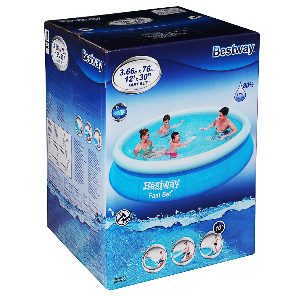 BESTWAY Бассейн с надувным бортом, 366х76см, 5377 л, 57273, арт.№ 012-003