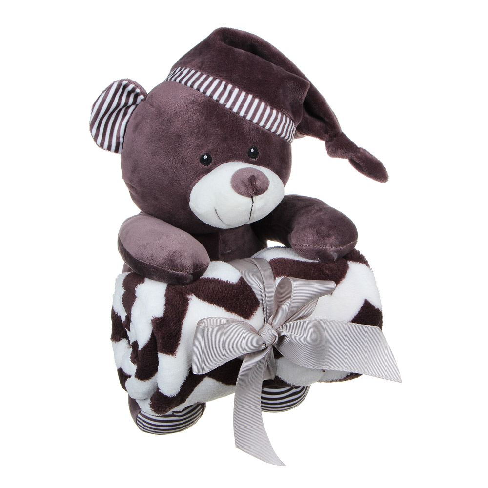 PROVANCE Мятный Латте Плед в комплекте с сувениром 90х75см, 240гр/м, 100% полиэстер, 3 дизайна, арт.№ 488-039