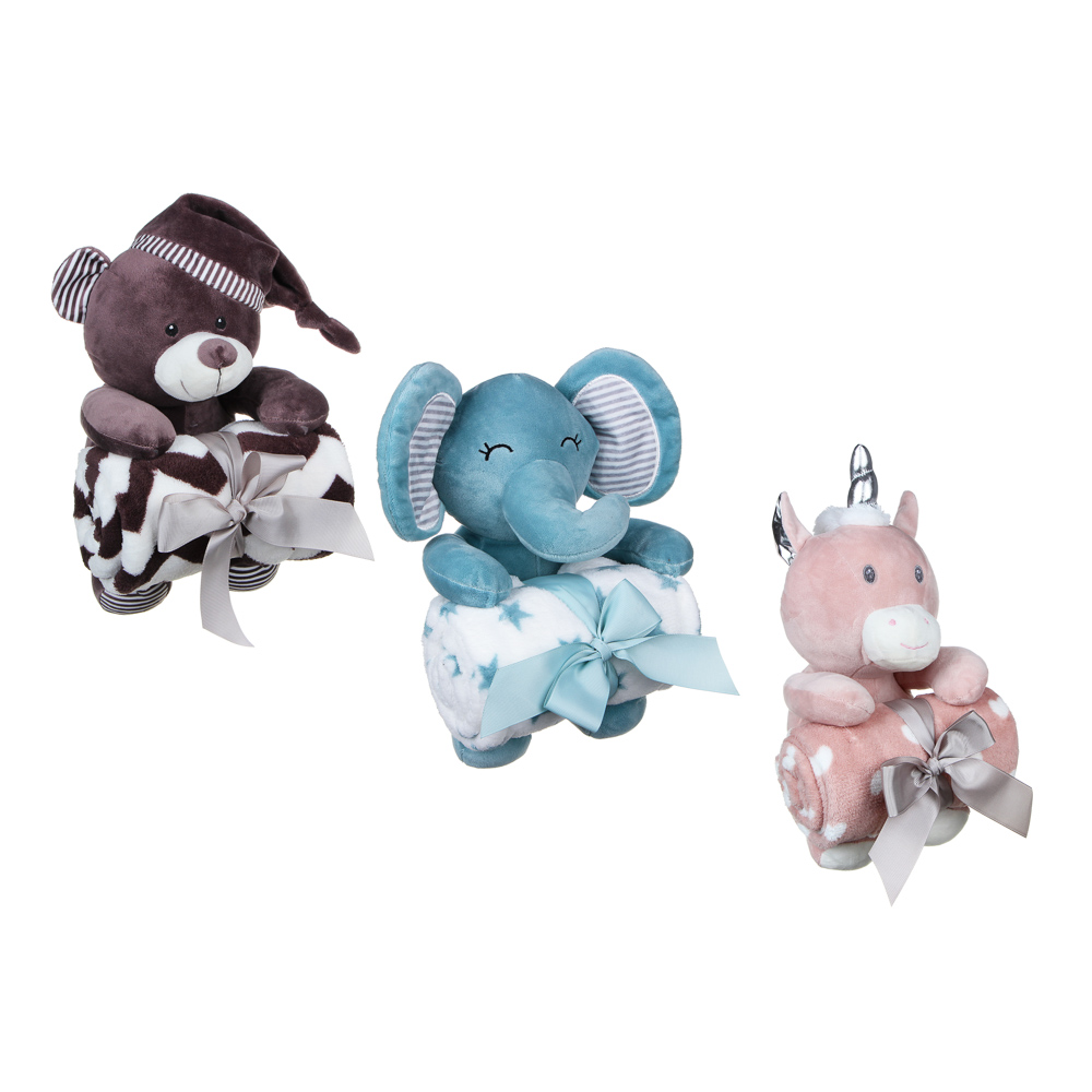 PROVANCE Мятный Латте Плед в комплекте с сувениром 90х75см, 240гр/м, 100% полиэстер, 3 дизайна, арт.№ 488-039