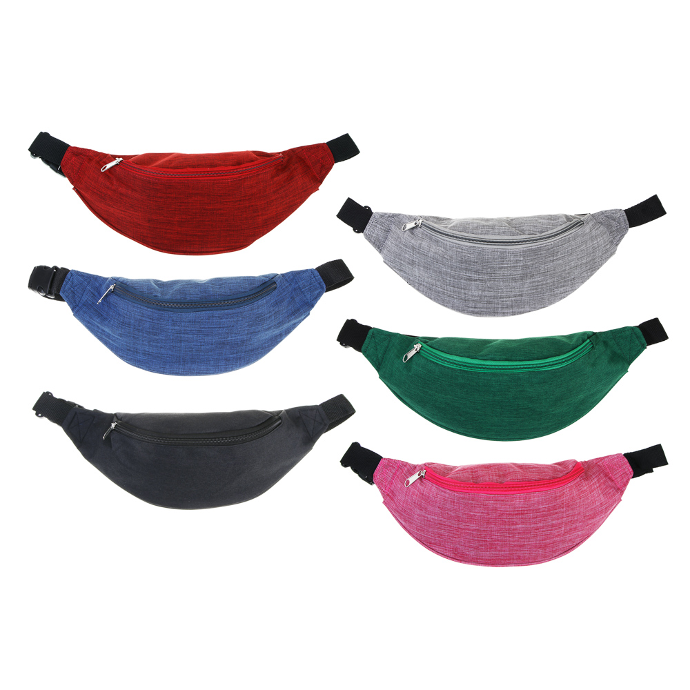 ЮL Сумка поясная молодежная, полиэстер, пластик, 35х12см, 6 цветов, арт.№ 337-085