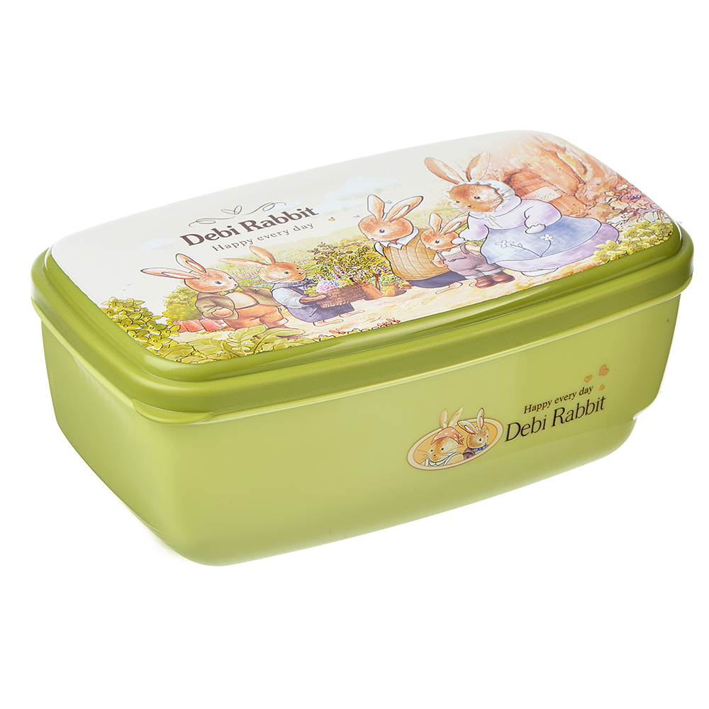 Набор контейнеров с крышками "Зайчата", 4шт, прямоугольный (530 мл, 380мл,230мл, 130мл),полипропилен, арт.№ 829-183