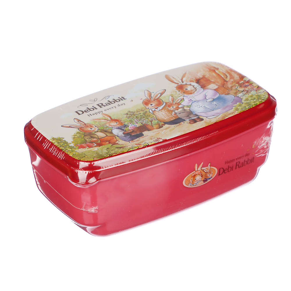 Набор контейнеров с крышками "Зайчата", 4шт, прямоугольный (530 мл, 380мл,230мл, 130мл),полипропилен, арт.№ 829-183