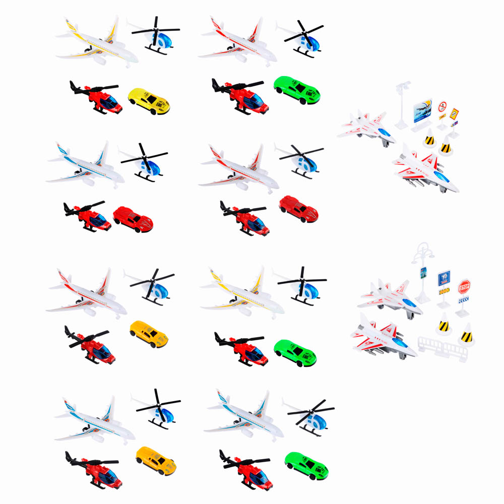 ИГРОЛЕНД Набор игровой "Аэропорт", 6-8пр., инерция, 32х25х4см, PP, PS, 2 дизайна, арт.№ 292-169