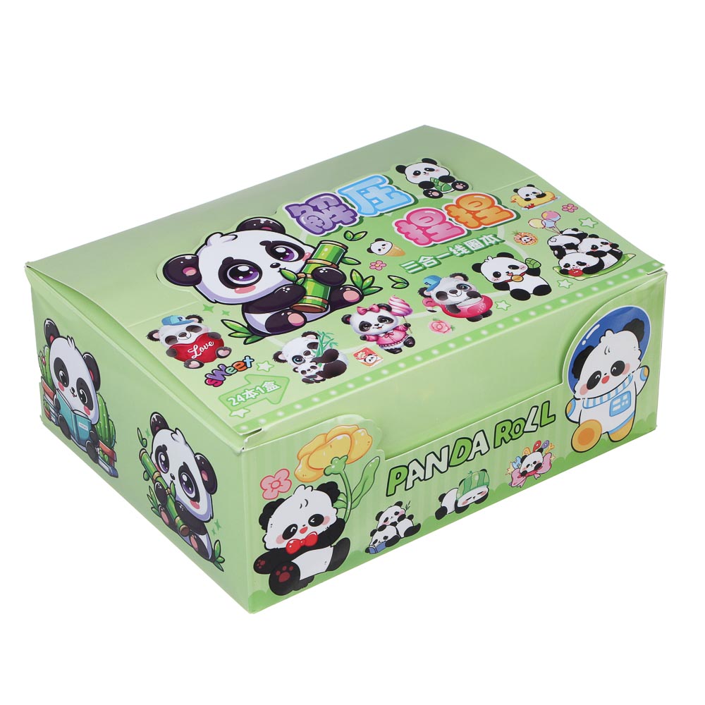 Записная книжка "Панда" 7х26см, с наклейками и брелоком, PET, бумага, 4 дизайна, шоу-бокс, арт.№ 557-090