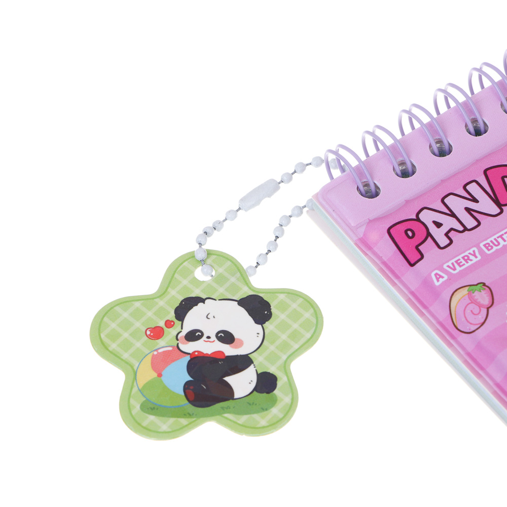 Записная книжка "Панда" 7х26см, с наклейками и брелоком, PET, бумага, 4 дизайна, шоу-бокс, арт.№ 557-090