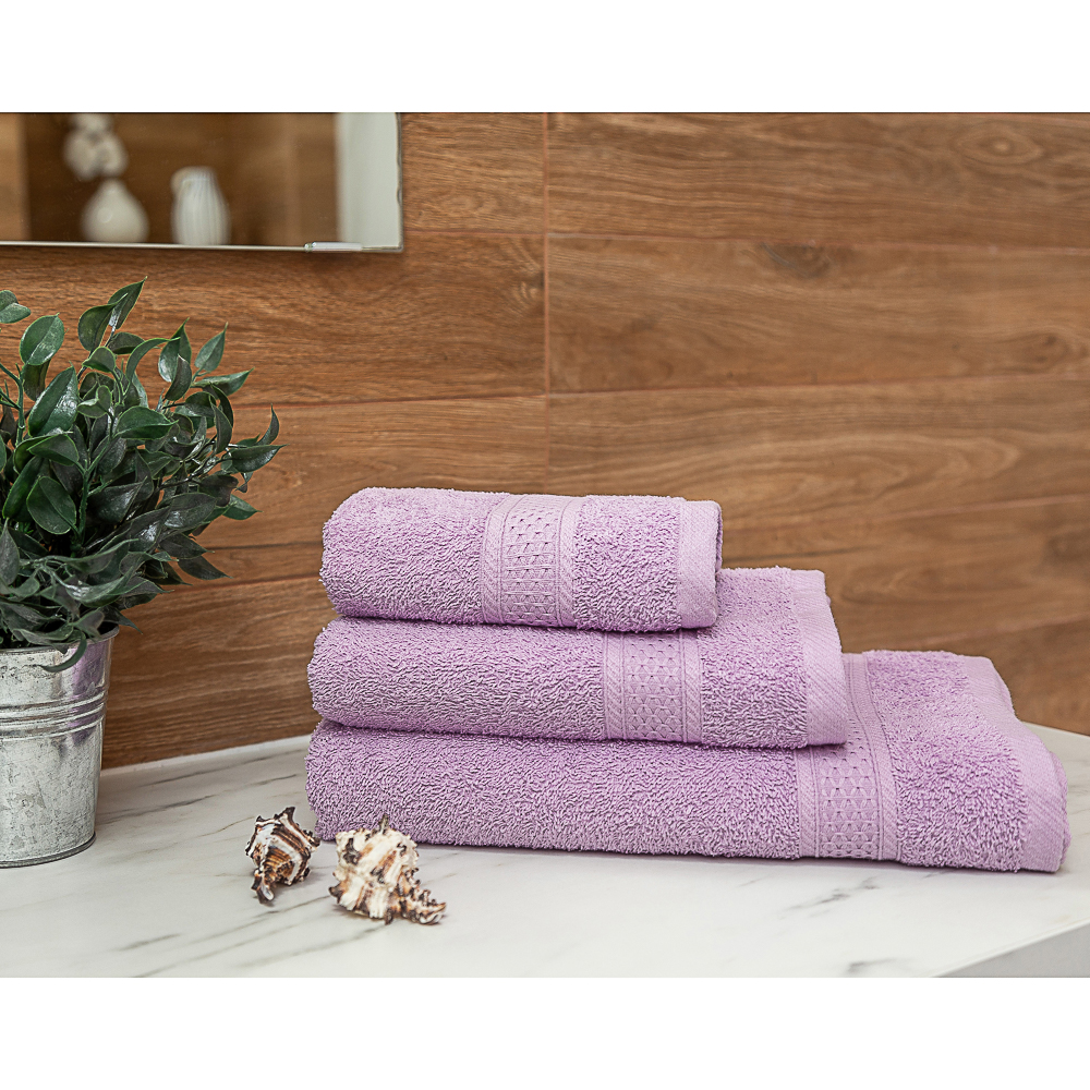 PROVANCE Наоми Полотенце махровое, 100% хлопок, 30х70см, 360гр/м, темно-серый, лаванда, арт.№ 492-098