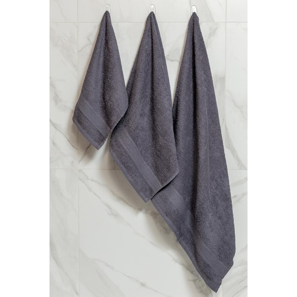 PROVANCE Наоми Полотенце махровое, 100% хлопок, 30х70см, 360гр/м, темно-серый, лаванда, арт.№ 492-098