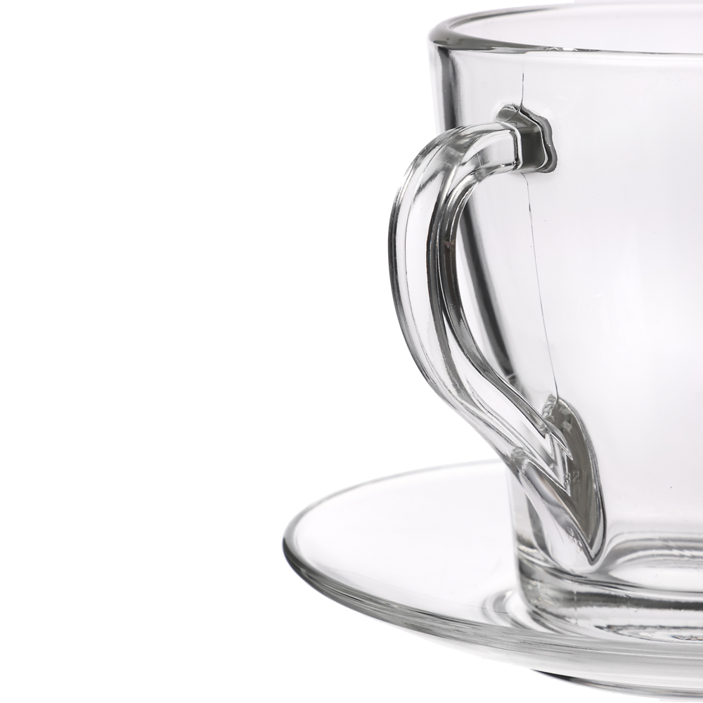 ОСЗ На позитиве  Чайная пара (кружка 250мл + блюдце D-13,2см), стекло, 5 дизайнов, арт.№ 878-584