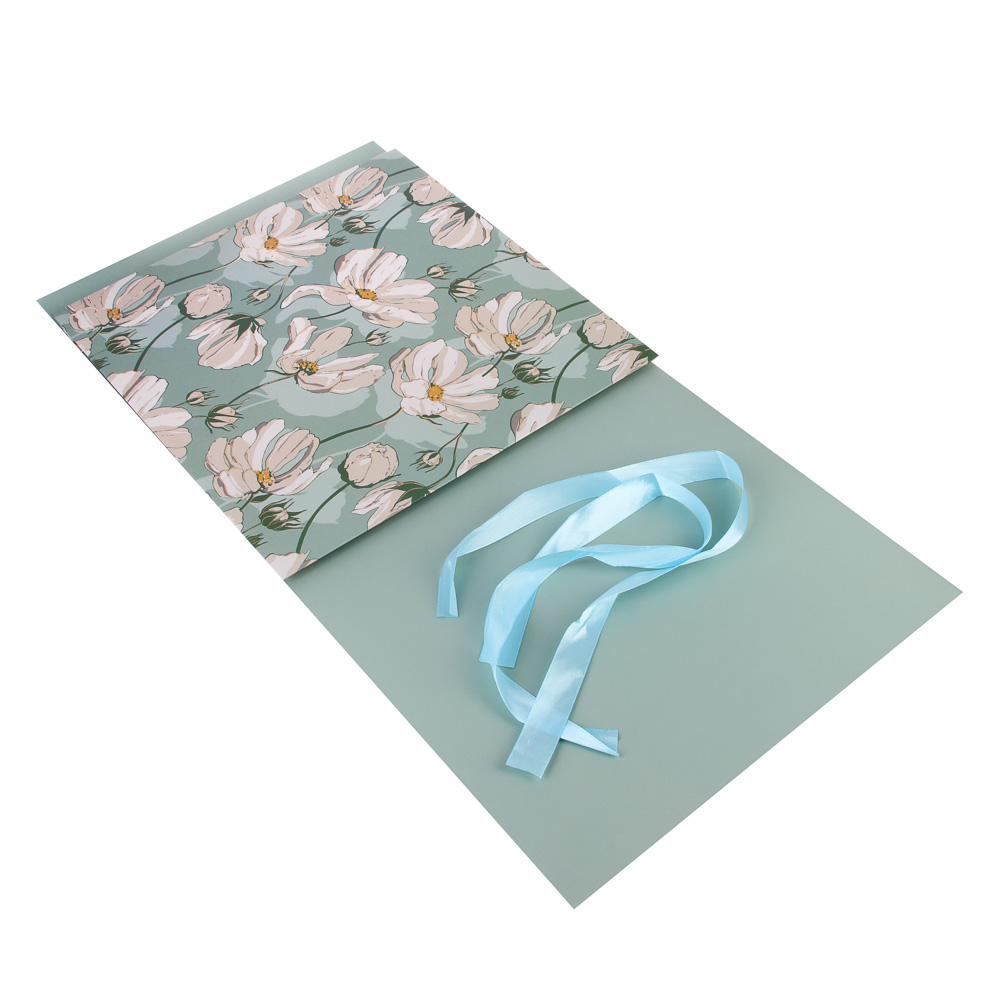 Коробка подарочная складная с лентой, бумага с фольгированным слоем, 30х30х30см, 3 цвета, арт К1, арт.№ 207-222