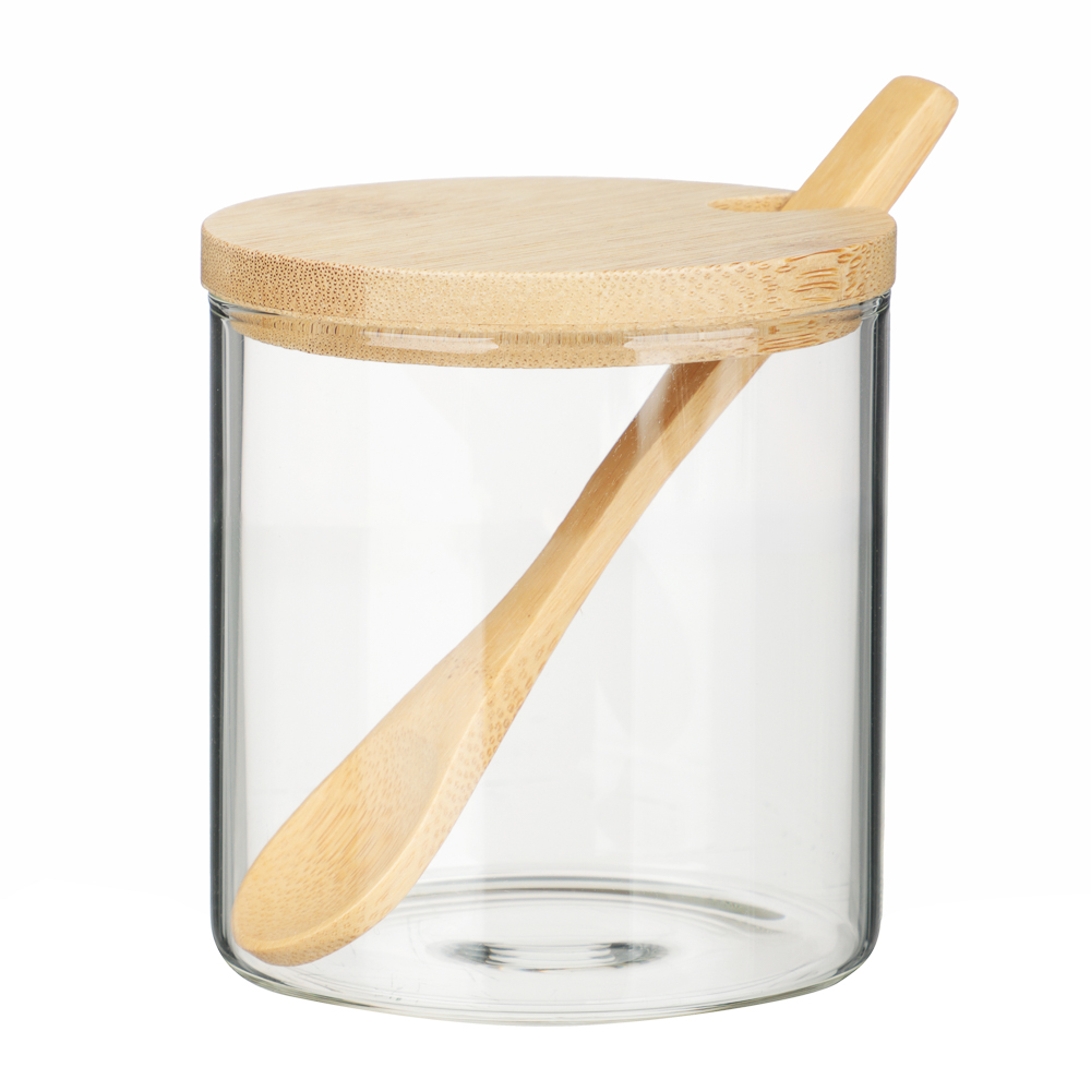 VETTA ЭКО Набор банок для хранения с ложкой, 3шт., 300мл, 28х10х9,5см, стекло, бамбук, арт.№ 828-327
