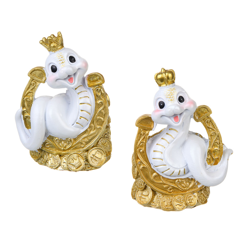 СНОУ БУМ Сувенир Символ Года, копилка, полистоун, 8х6х11 см, белый, 2 дизайна, арт.№ 398-822