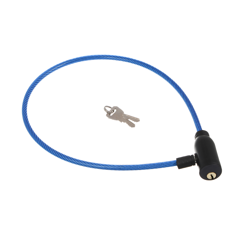Замок велосипедный тм BY SPORT, противоугонный, тросовый, 600х7мм, металл, ПВХ, 3 цвета, арт.№ 468-118