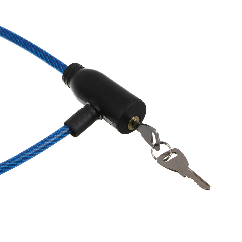 Замок велосипедный тм BY SPORT, противоугонный, тросовый, 600х7мм, металл, ПВХ, 3 цвета, арт.№ 468-118